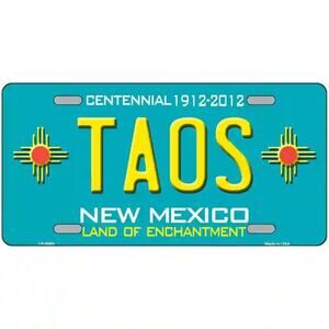 Taos New Mexico License Plate  Background Metal Tag Retro  New NM